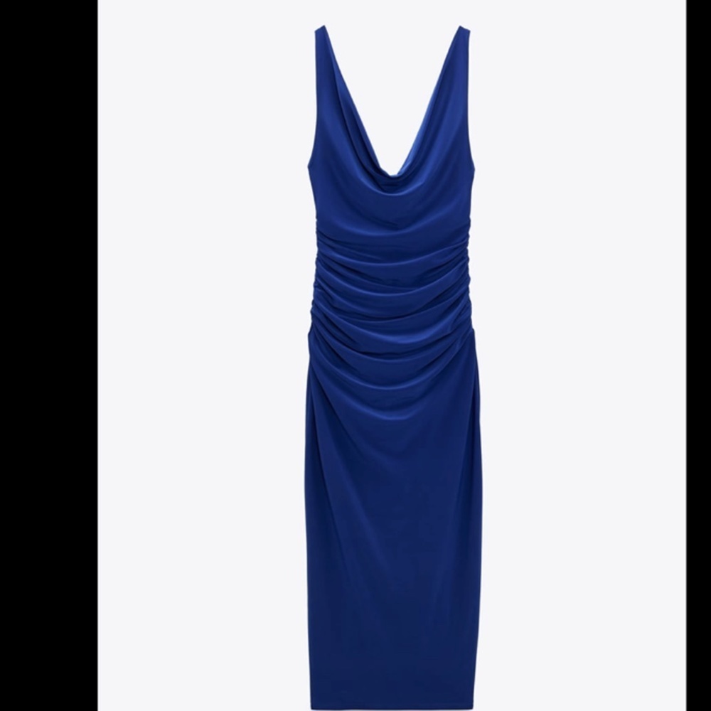 💙DRAPED MIDI DRESS - Picture 4 of 4